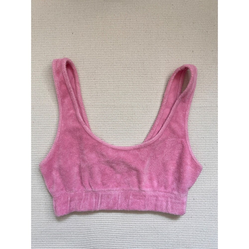 Zara Terry Cloth Crop Top in Pink Size SMALL